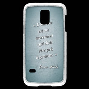 Coque Samsung Galaxy S5 Mini Sacrement amour Turquoise Citation Oscar Wilde