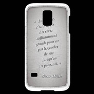 Coque Samsung Galaxy S5 Mini Sagesse rêves Gris Citation Oscar Wilde