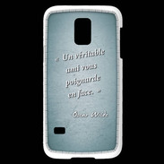 Coque Samsung Galaxy S5 Mini Ami poignardée Turquoise Citation Oscar Wilde