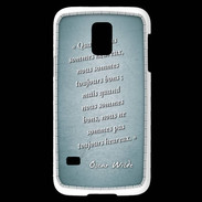 Coque Samsung Galaxy S5 Mini Bons heureux Turquoise Citation Oscar Wilde