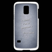 Coque Samsung Galaxy S5 Mini Aimer Bleu Citation Oscar Wilde