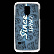 Coque Samsung Galaxy S5 Mini Since crane bleu 1980