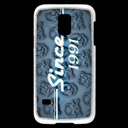 Coque Samsung Galaxy S5 Mini Since crane bleu 1991