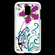 Coque Samsung Galaxy S5 Mini motif floral bleu