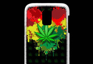 Coque Samsung Galaxy S5 Mini Feuille de cannabis et cœur Rasta