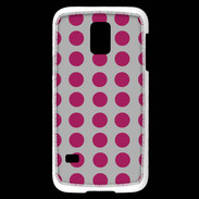 Coque Samsung Galaxy S5 Mini pois gris & framboise