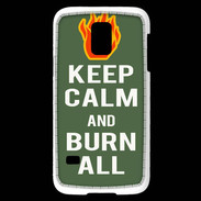 Coque Samsung Galaxy S5 Mini Keep Calm Burn Kaki