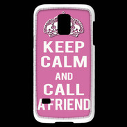 Coque Samsung Galaxy S5 Mini Keep Calm Call Rose