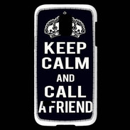 Coque Samsung Galaxy S5 Mini Keep Calm Call friend Noir