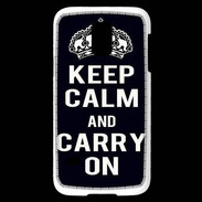 Coque Samsung Galaxy S5 Mini Keep Calm Carry on Noir
