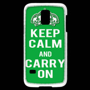 Coque Samsung Galaxy S5 Mini Keep Calm Carry on Vert