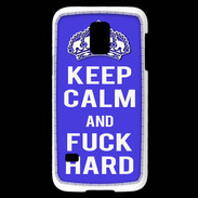 Coque Samsung Galaxy S5 Mini Keep Calm Fuck hard bleu