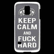 Coque Samsung Galaxy S5 Mini Keep calm Fuck hard Gris