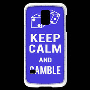 Coque Samsung Galaxy S5 Mini Keep Calm Gamble Bleu