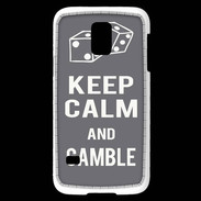 Coque Samsung Galaxy S5 Mini Keep Calm Gamble Gris