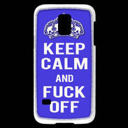 Coque Samsung Galaxy S5 Mini Keep Calm Fuck off bleu