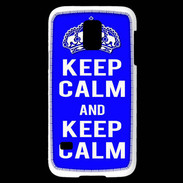 Coque Samsung Galaxy S5 Mini Keep Calm Bleu