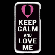 Coque Samsung Galaxy S5 Mini Keep Calm Love Noir