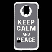 Coque Samsung Galaxy S5 Mini Keep Calm Peace Gris