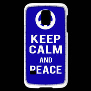 Coque Samsung Galaxy S5 Mini Keep Calm Peace Bleu