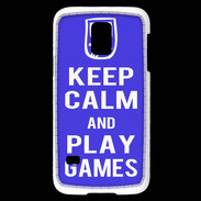 Coque Samsung Galaxy S5 Mini Keep Calm Play games Bleu