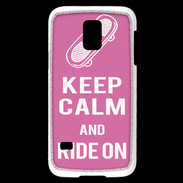 Coque Samsung Galaxy S5 Mini Keep Calm Ride on Rose