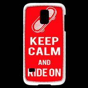 Coque Samsung Galaxy S5 Mini Keep Calm Ride on Rouge