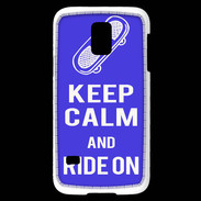 Coque Samsung Galaxy S5 Mini Keep Calm Ride on Bleu