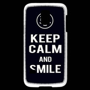 Coque Samsung Galaxy S5 Mini Keep Calm Smile Noir