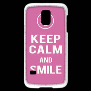 Coque Samsung Galaxy S5 Mini Keep Calm Smile Rose