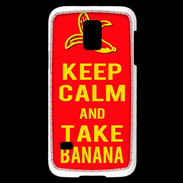 Coque Samsung Galaxy S5 Mini Keep Calm Take Banana Rouge