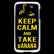 Coque Samsung Galaxy S5 Mini Keep Calm Take Banana Noir