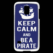 Coque Samsung Galaxy S5 Mini Keep Calm Be a Pirate Bleu