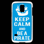 Coque Samsung Galaxy S5 Mini Keep Calm Be a Pirate Cyan