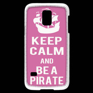 Coque Samsung Galaxy S5 Mini Keep Calm Be a Pirate Rose