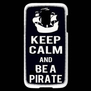 Coque Samsung Galaxy S5 Mini Keep Calm Be a Pirate Noir