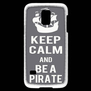 Coque Samsung Galaxy S5 Mini Keep Calm Be a Pirate Gris