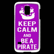 Coque Samsung Galaxy S5 Mini Keep Calm Be a Pirate Violet