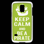 Coque Samsung Galaxy S5 Mini Keep Calm Be a Pirate Vert pomme