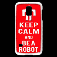 Coque Samsung Galaxy S5 Mini Keep Calm Be a Robot Rouge