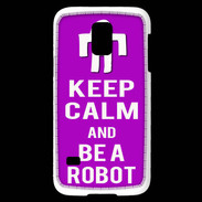 Coque Samsung Galaxy S5 Mini Keep Calm Be a Robot Violet
