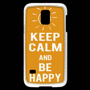 Coque Samsung Galaxy S5 Mini Keep Calm Be Happy Orange
