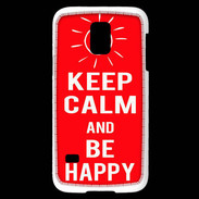 Coque Samsung Galaxy S5 Mini Keep Calm Be Happy Rouge