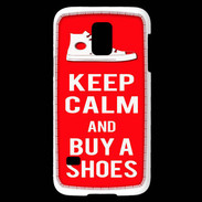 Coque Samsung Galaxy S5 Mini Keep Calm Buy Shoes Rouge