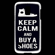 Coque Samsung Galaxy S5 Mini Keep Calm Buy Shoes Noir