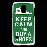 Coque Samsung Galaxy S5 Mini Keep Calm Buy Shoes Vert