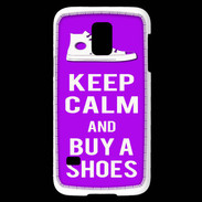 Coque Samsung Galaxy S5 Mini Keep Calm Buy Shoes Violet