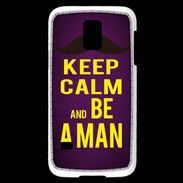 Coque Samsung Galaxy S5 Mini Keep Calm Be a Man Violet