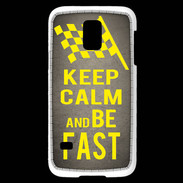 Coque Samsung Galaxy S5 Mini Keep Calm and Be Fast Gris