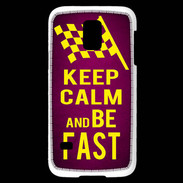 Coque Samsung Galaxy S5 Mini Keep Calm and Be Fast Rose